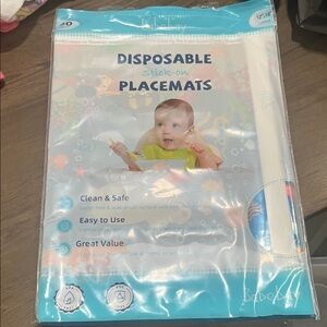 Blue Baby Disposable Stick-on Placemats by